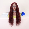 Kızıl Kahve Uzun Kıvırcık Dalgalı Fiber Sentetik Tül Peruk