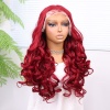 Kızıl Bebek Saçlı Fiber Sentetik Dalgalı Tül Peruk