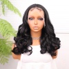 Siyah Bebek Saçlı Geniş Dalgalı Fiber Sentetik Tül Peruk