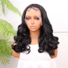 Siyah Bebek Saçlı Geniş Dalgalı Fiber Sentetik Tül Peruk