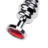 Metal by TOYFA Anal Plug, Metal, gümüş, kırmızı kristalli, 8 cm, Ø 3,5 cm, 95 g
