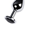 Metal by TOYFA Anal Plug, Metal, gümüş, siyah kristalli, 8 cm, Ø 3,4 cm, 85 g