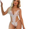 Fantezi Büyük Beden Beyaz Dantelli Babydoll BC9248
