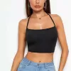 Bacio Kadın Sırtı Açık Siyah Belden Bağlamalı Crop Büstiyer BC5441