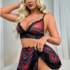 Fantezi Seksi Dantelli Ekose Sütyen Mini Etek Takım BC10128