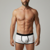 Erkek Beyaz Biyeli File Boxer