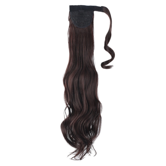 Tokalı Kabarık Dalgalı At Kuyruğu - Koyu Kahve