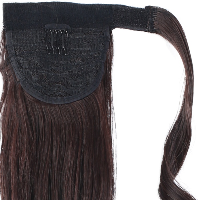 Tokalı Kabarık Dalgalı At Kuyruğu - Koyu Kahve