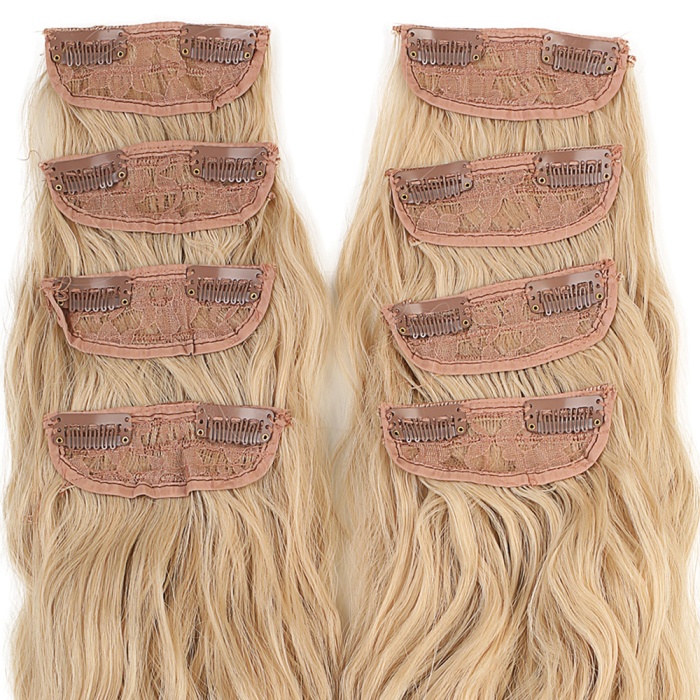 Fiber Sentetik Düz 8 Parça Çıt Çıt - Balköpüğü Beyaz Platin Röfleli