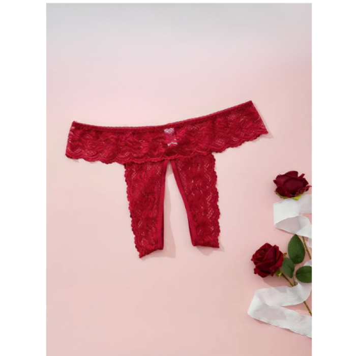 Kadın 3lü Özel Bölgeleri Açık Dantelli Tanga seti BC0045