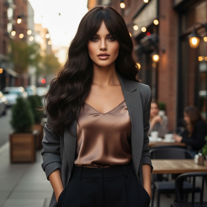 Bağlamalı Dalgalı At Kuyruğu - Kahverengi