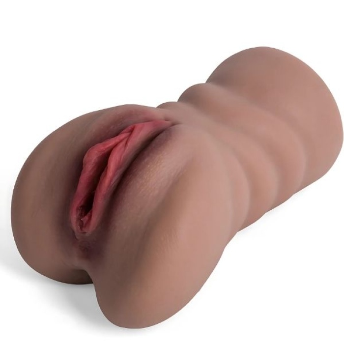 XOXO 2 Girişli Realistik Mastürbatör 700 g – TPE, Esmer Ten (Brown), 17,5 cm,