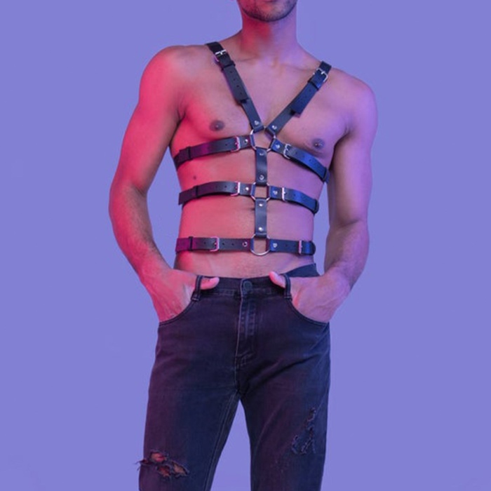 Özel Tasarım Deri Erkek Fantazi Harness 1163