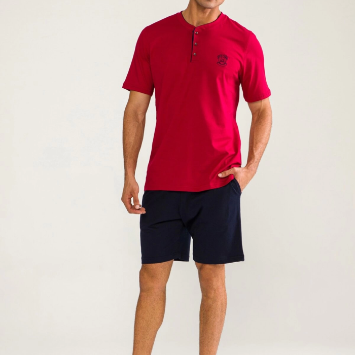 DS Damat 02000 Kısa Kol 3lü Erkek Pijama Takımı