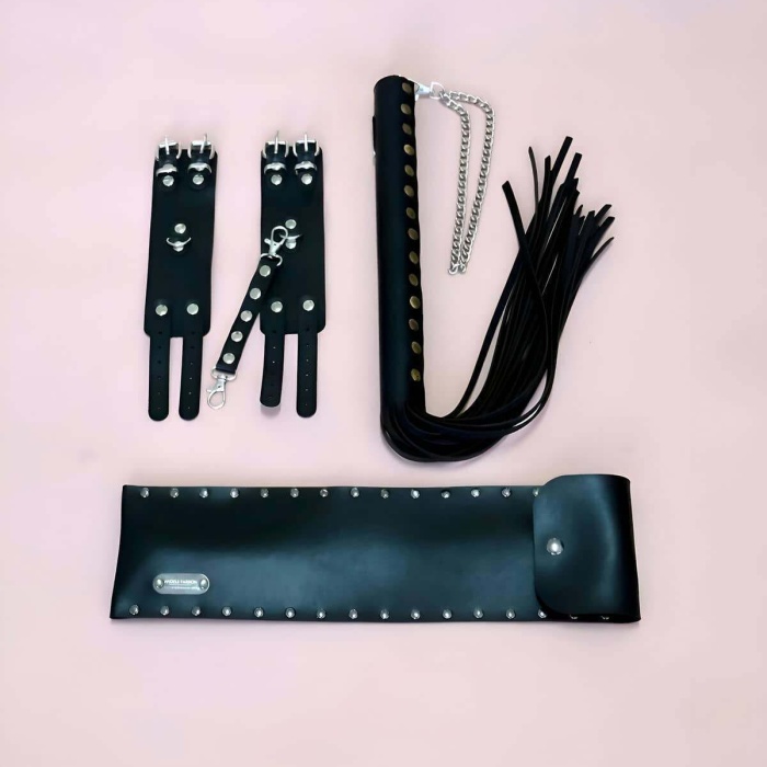 Kelepçe - Kırbaç Set, Kırbaç Takım, Fantezi Kelepçe Takım - APFT1304