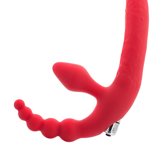 Black & Red by TOYFA Vibratörlü  Strapon, silikon, kırmızı, 35 cm