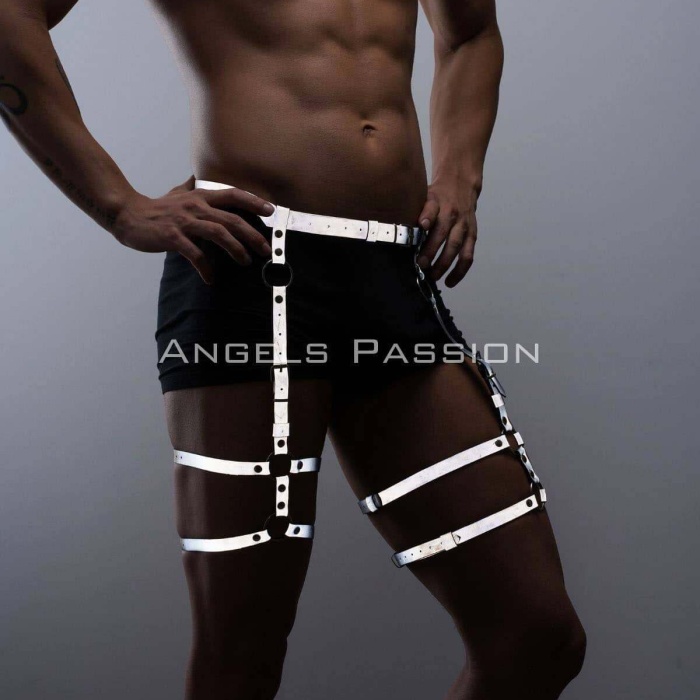 Reflektörlü (Karanlıkta Parlayan) Erkek Jartiyer, Erkek Bacak Harness, Reflektörlü Pantolon Aksesuar - APFTM165