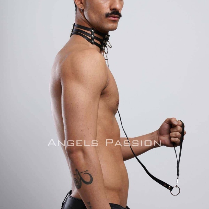 Erkek Choker - Tasma Set, Choker Harness Takım, Erkek Partywear - APFTM53