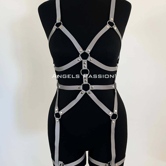 Reflektörlü Full Body Harness, Karanlıkta Yansıyan Dansçı Aksesuar - APFT461