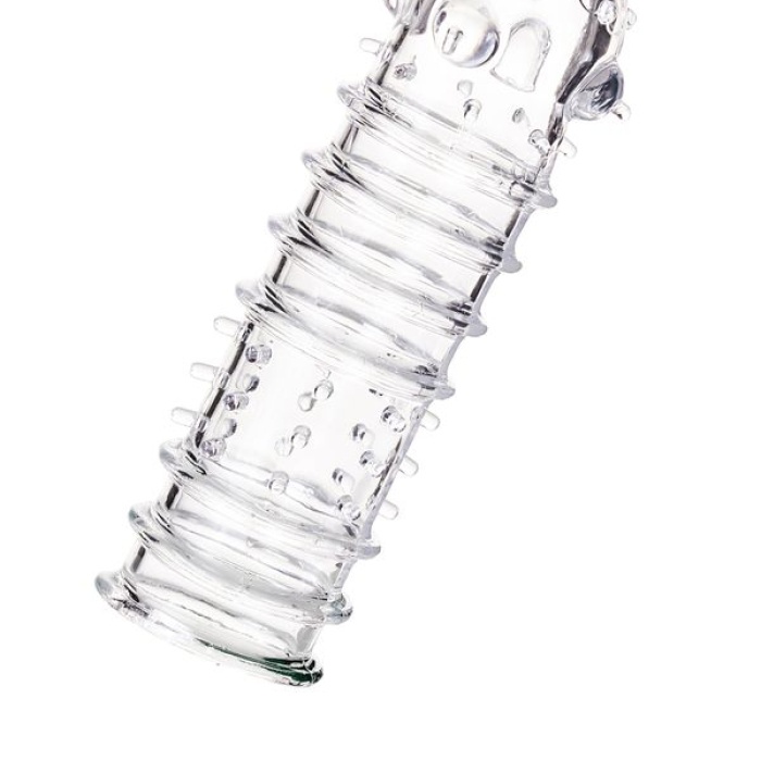 Tırtıklı Noktalı Şeffaf 15.3cm Penis Kılıfı