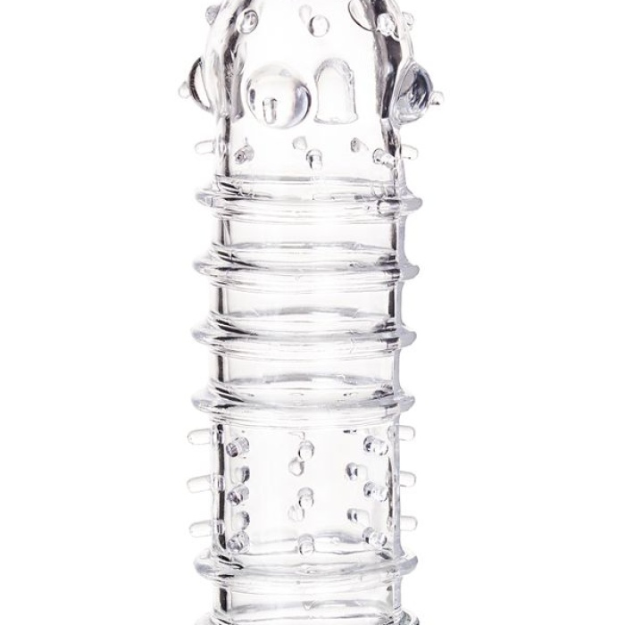 Tırtıklı Noktalı Şeffaf 15.3cm Penis Kılıfı