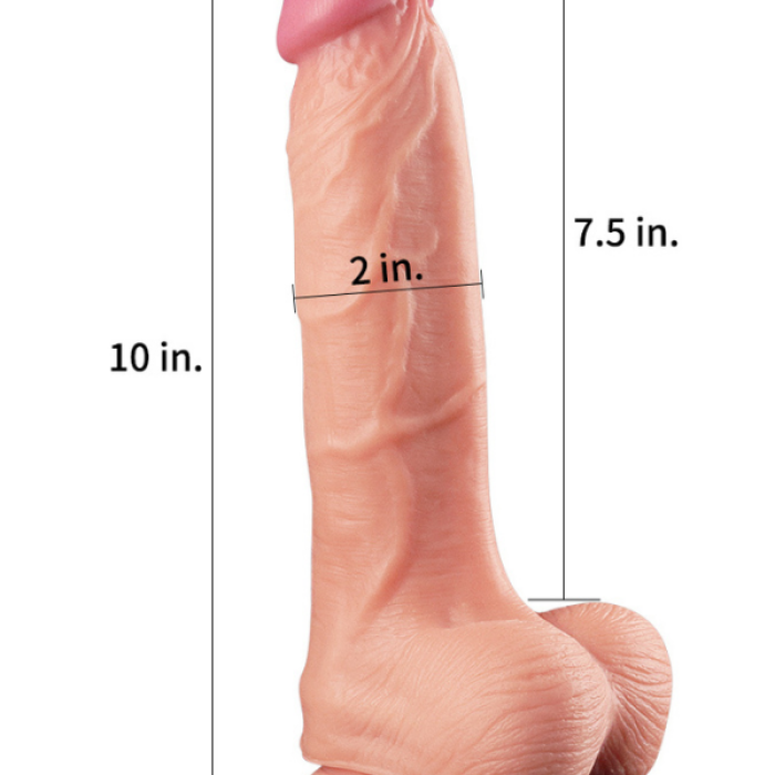 Censan 10 İnç Dual Layer Platinum Silicone Cock Dildo