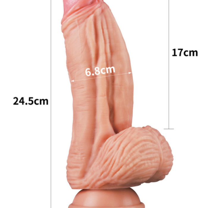 Censan 10 İnç Dual layered Platinum Silicone Cock - Flesh