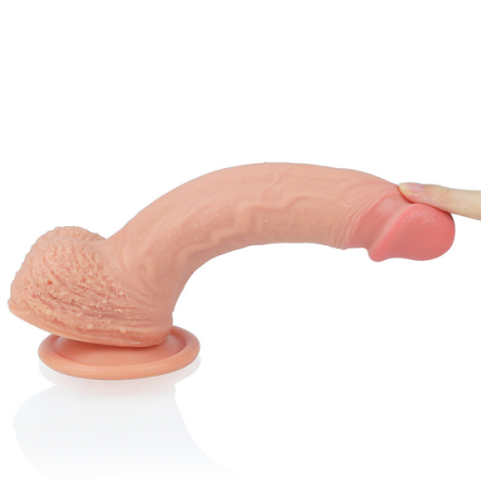 Censan 8.5 İnç Dual layered Platinum Silicone Cock Ten Dildo