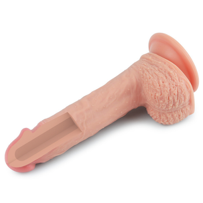 Censan 8.5 İnç Dual layered Platinum Silicone Cock Ten Dildo