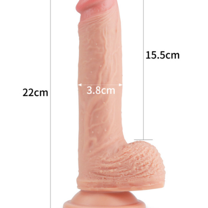 Censan 8.5 İnç Dual layered Platinum Silicone Cock Ten Dildo