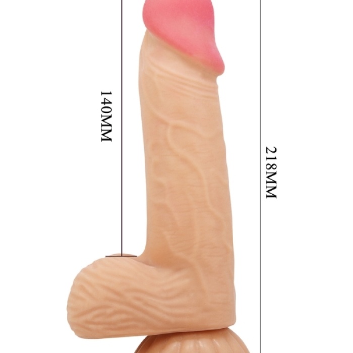 Censan Lisle 8.1 İnç Kıkırdak Yapılı Gerçek Deri Yapılı Dildo
