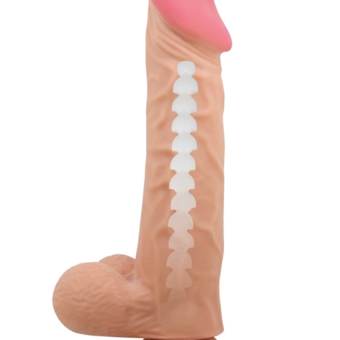 Censan Ortan 9.4 İnç Kıkırdak Yapılı Gerçek Deri Yapılı Dildo
