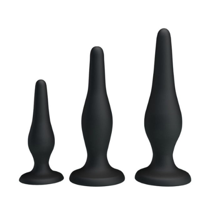 Censan Siyah Silikon Anal Tıkaç Set