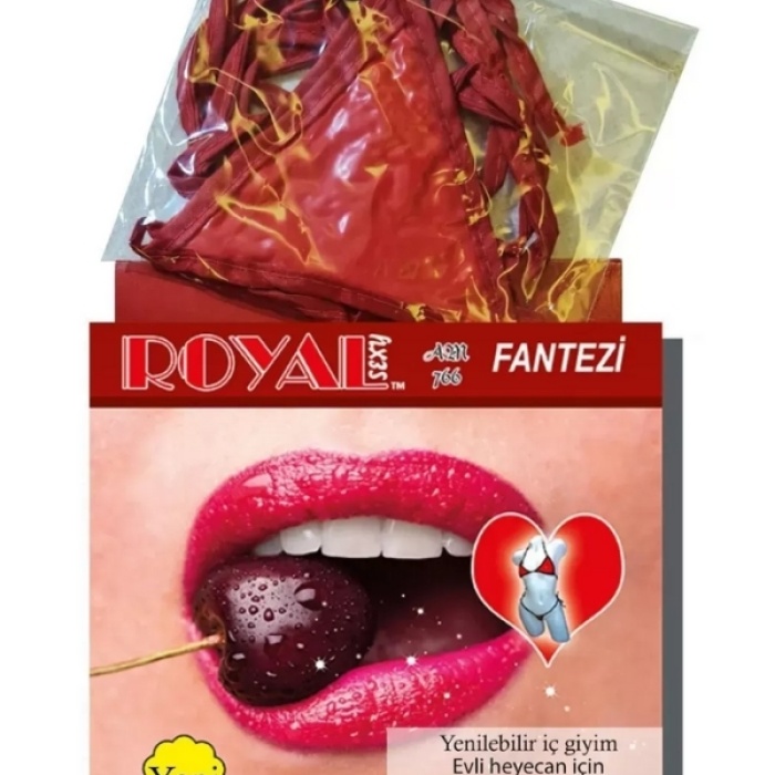 Censan Royal Yenilebilir Tanga Sütyen Kiraz Aromalı