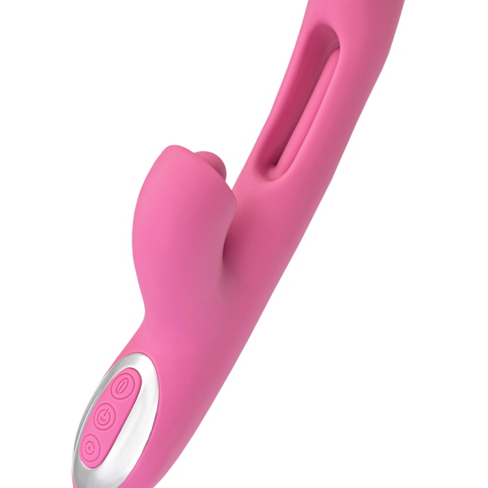 JOS Monti Hareketli Dil ve Uyarıcı Bilye Özellikli Silikon Vibratör – Pembe, 24 cm
