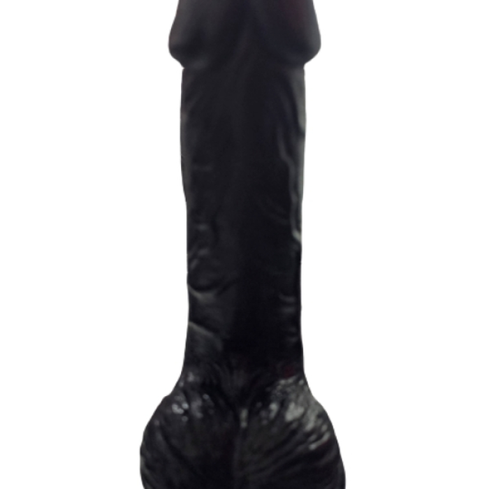 Gerçekçi Testisli Siyah Dildo 19 cm