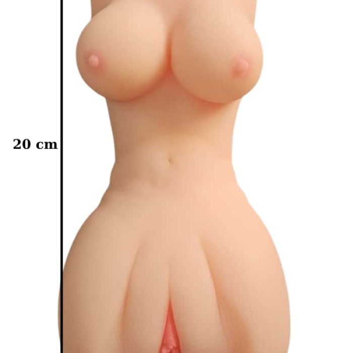 Censan Göğüslü Çift Girişli Vajina Mastürbatör 850 Gr