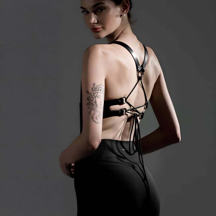 Deri Göğüs Harness, Şık Deri Büstiyer - APFT1406
