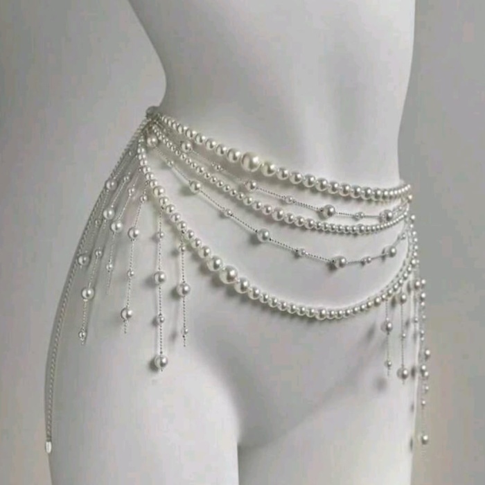 Kadın Seksi Bel Aksesuarı , Zarif , Şık , İncili Kostüm