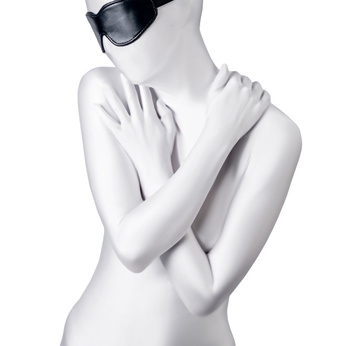 Anonymo BDSM Maske , PU deri, siyah, 26,5 cm