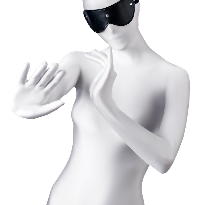 Anonymo BDSM Maske , PU deri, Siyah, 24 cm