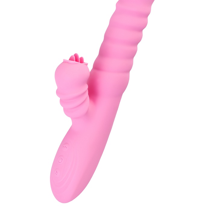 JOS Lixy Vibratör, Yukarı ve Aşağı Fonksiyonlu, Silikon, Pembe, 23 cm