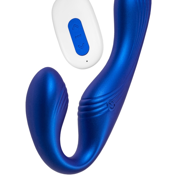 L’Eroina APP Ardee Kayışsız Strap-On – Uygulama ve Kumanda Kontrollü, Silikon, Mavi, 31 cm