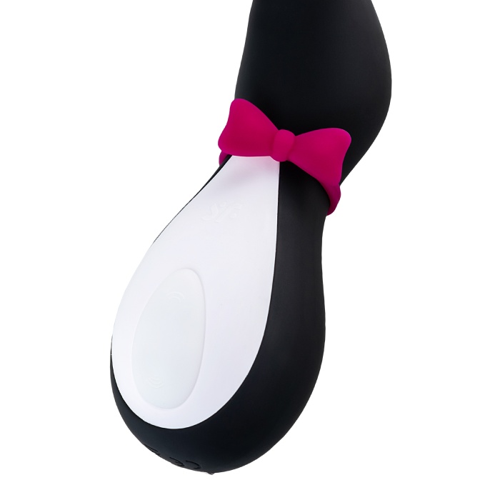 Satisfyer Penguin Vakum Dalgası Klitoris Vibratörü, silikon, siyah, 11,5 cm