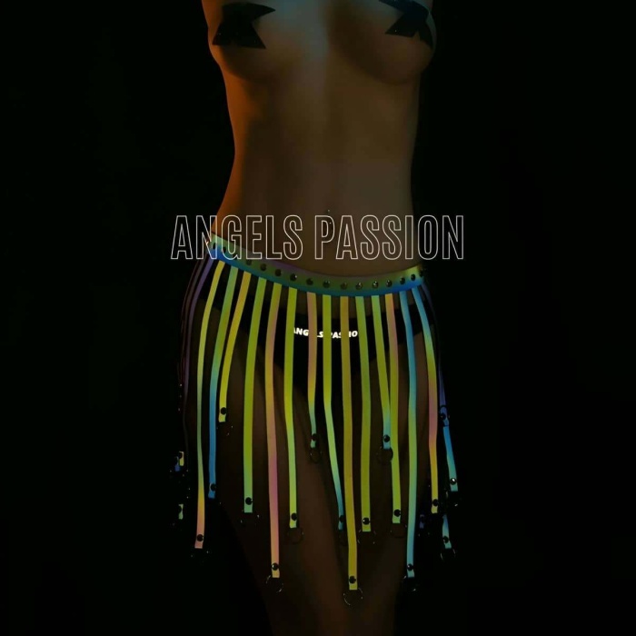 Karanlıkta Renkli Parlayan Püsküllü Harness Etek - APFT579