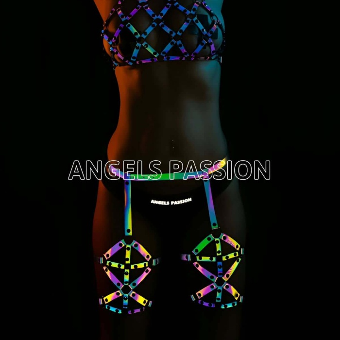 Rainbow Reflektörlü Seksi Jartiyer İç Giyim Takım - APFT460