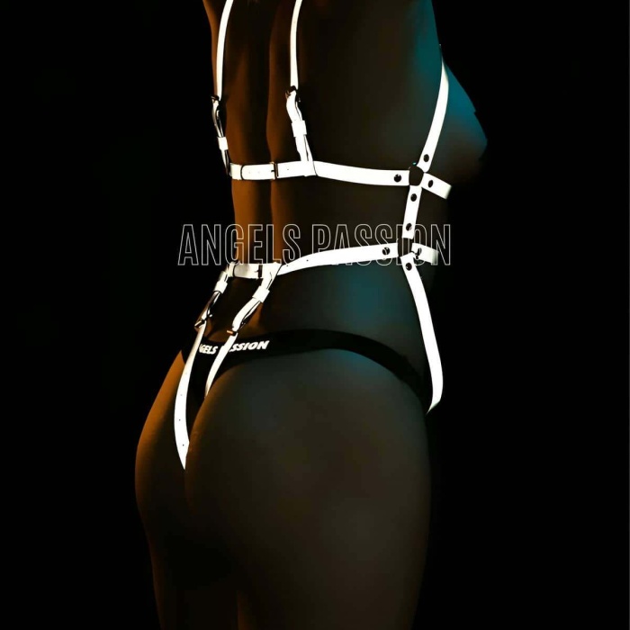 Karanlıkta Yansıyan Kadın Body Harness, Seksi Refletkörlü Bayan Harness - APFT441