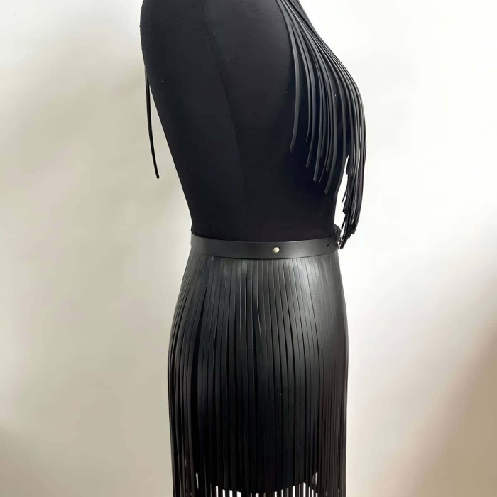 Püsküllü Uzun Etek ve Büstiyer Takım - APFT997