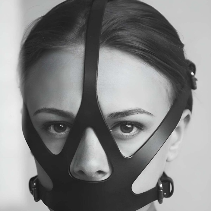 Seksi Deri Kadın Ağız Maske, Fantazi Ağzı Kapalı Yüz Maskesi - APFT1154