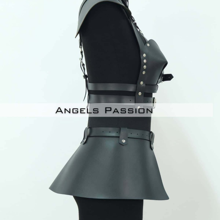 Deri Mini Elbise, Deri Harness Etek ve Göğüs Takım - APFT1371